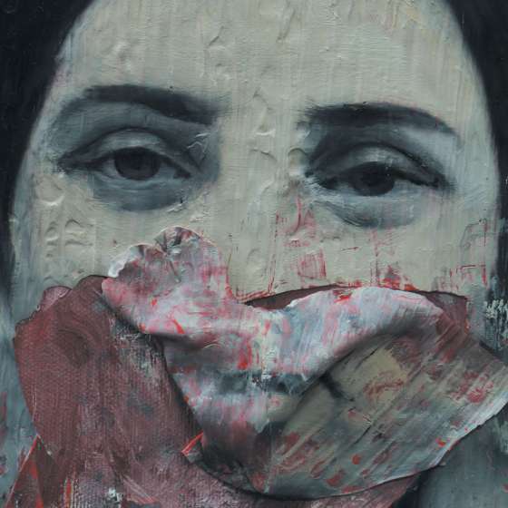 Paweł Baśnik, M.N. 1968-1992, olej akryl na płótnie 30x24 cm