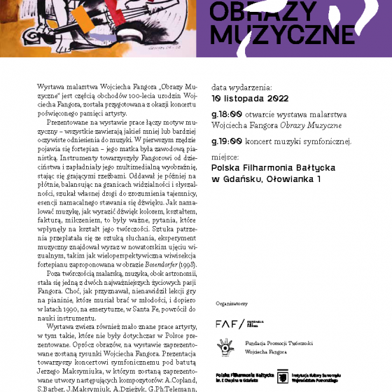 Wystawa malarstwa Wojciecha Fangora, Obrazy Muzyczne