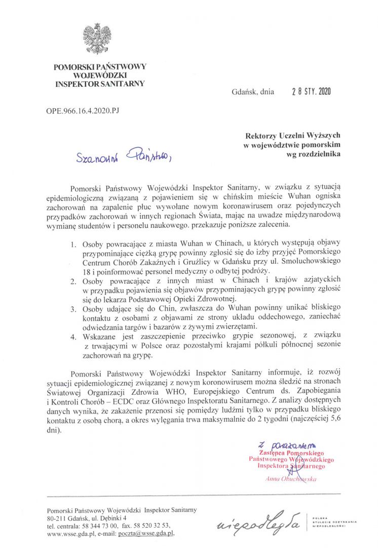 Obwieszczenie Pomorskiego Państwowego Wojewódzkiego Inspektoratu Sanitarnego