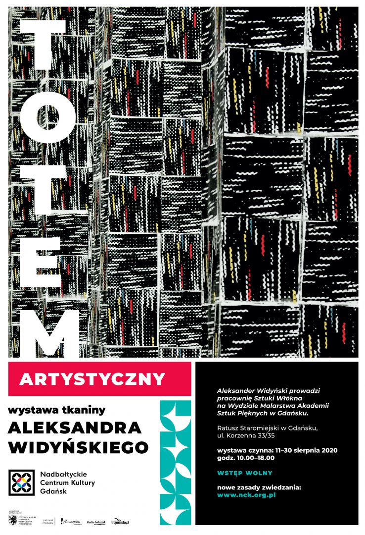 Totem artystyczny - wystawa tkaniny Aleksandra Widyńskiego w NCK