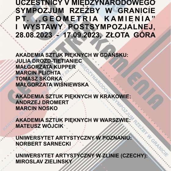 V Międzynarodowe Sympozjum Rzeźby  w granicie pt. „GEOMETRIA KAMIENIA” 2023 - 2