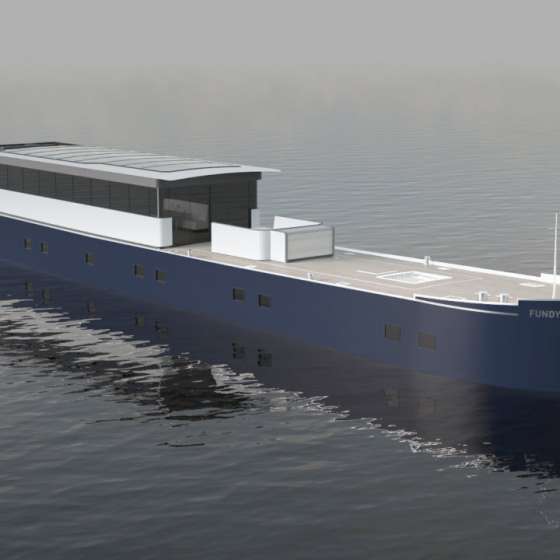 Fundy - projekt przebudowy barki mieszkalnej 38 m, Navalmartin Ltd