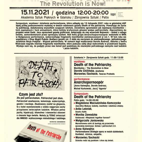 Death of the Patriarchy. Manifestos / Revolution is Now!