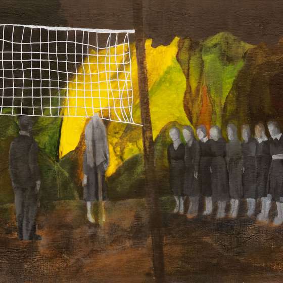 Spalony, 46x35 cm, żywica akrylowa, akryl na desce