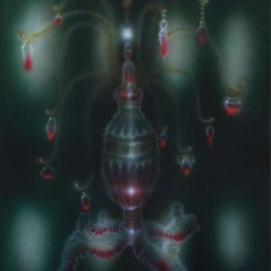 Cherez le mage; Progresywny wampiryzm, akryl, tusz kreślarski, na pł., 100×80 cm, 2021