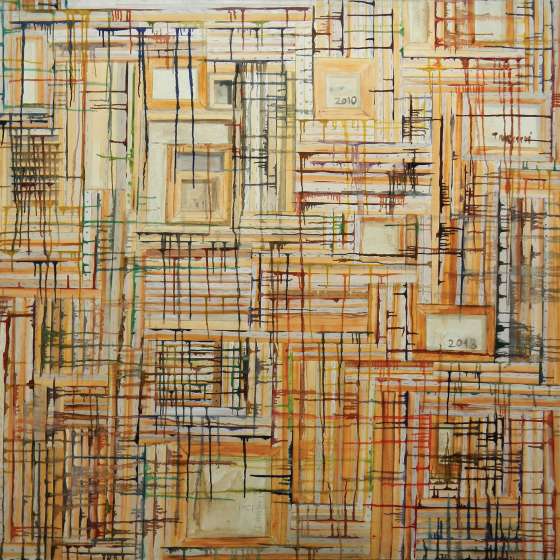 Obrazy, 145x155 cm, olej i tempera na płótnie, 2013