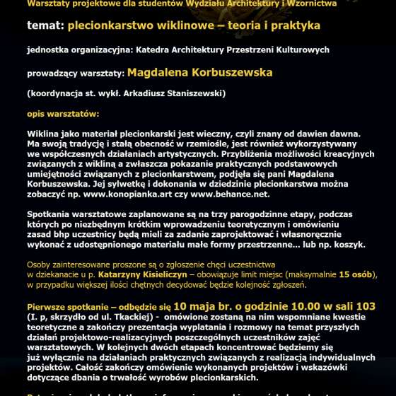 Warsztaty projektowe dla studentów Wydziału AiW