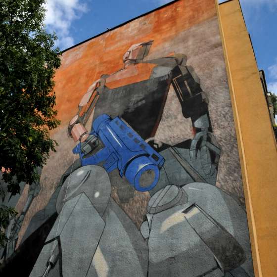„Roboty” – mural, Festiwal na tysiąclecie Gdańska; Murale Gdańsk Zaspa, Kolekcja Malarstwa Monumentalnego; Gdańsk