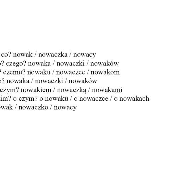 NOWAK / NOWACZKA / NOWACY