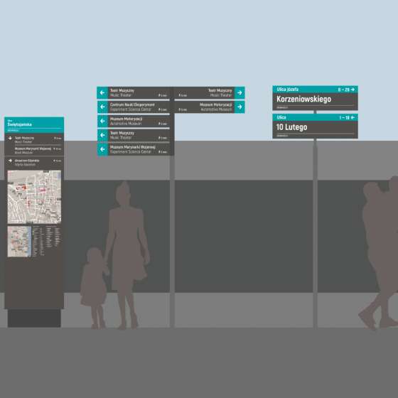 Projekt systemu informacji wizualnej miasta Gdynia z uwzględnieniem alternatywnych szlaków w oparciu o różne media.