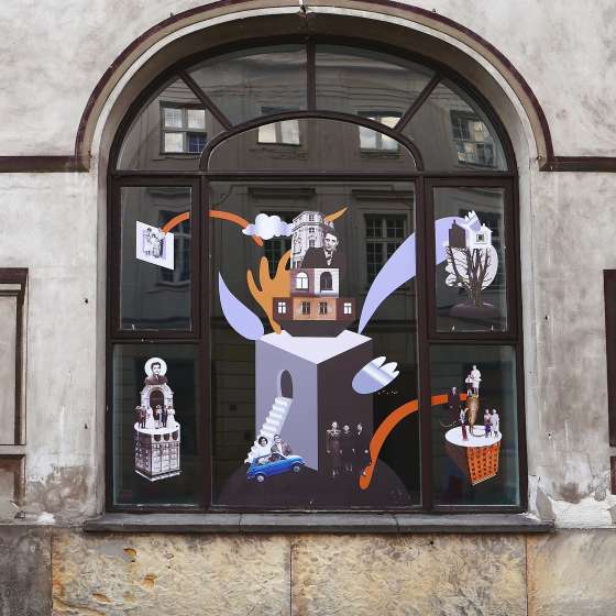 Dokumentacja wystawy indywidualnej pt. „Pomiędzy”, realizacja w oknie, Galeria Prześwit, Warszawa, 2021