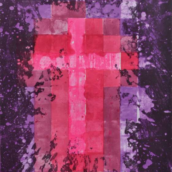 Seria litografii; chrystus wyszedł z mody (znowu), litografia, 50x70 cm