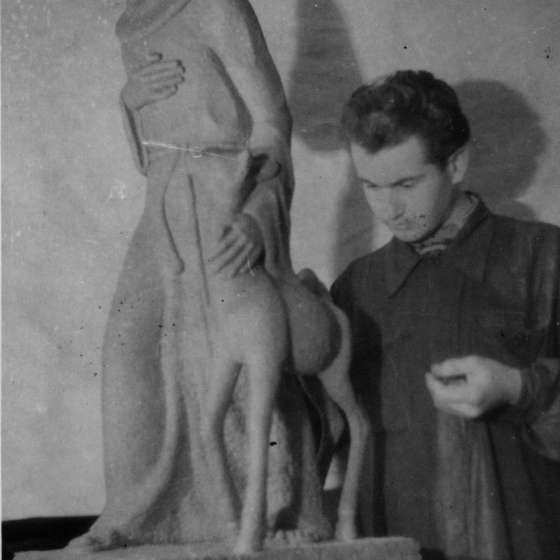 Św. Franciszek, rzeźba i Franciszek Duszeńko; Łódź; 1945-1946; I/A/1/4