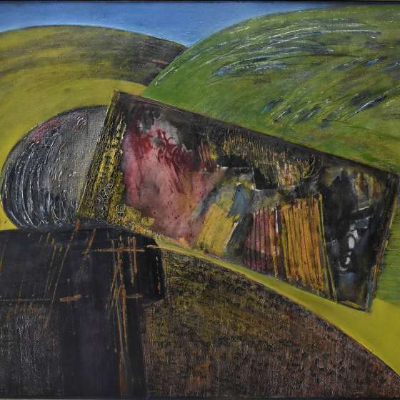 Bohdan Borowski, Pejzaż nadmorski, niedatowany, olej na płótnie, 120 x 160 cm, własność p. Doroty Borowskiej