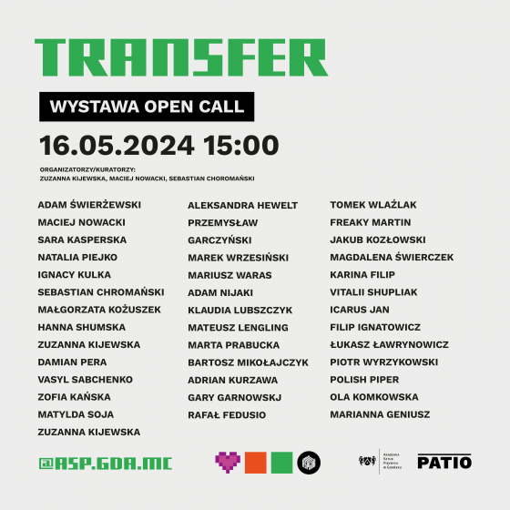 TRANSFER wystawa open call