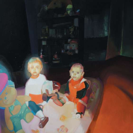 Przyłapani, akryl i olej na płótnie, 110x130 cm