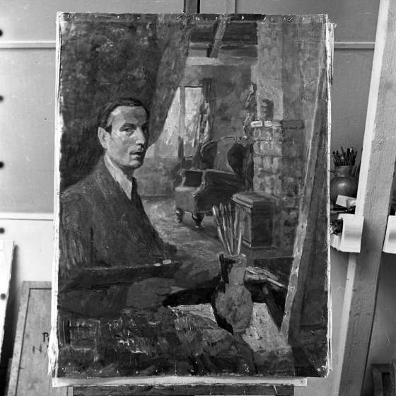 Stanisław Teisseyre, malarstwo olejne, akwarele, zdj. 1962 [X/53/462]
