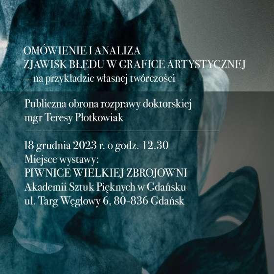 Publiczna obrona rozprawy doktorskiej mgr Teresy Płotkowiak