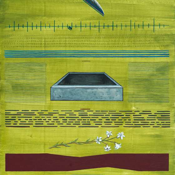 Pieśń II/2022, tempera żółtkowa na desce, 50x40 cm, 2022