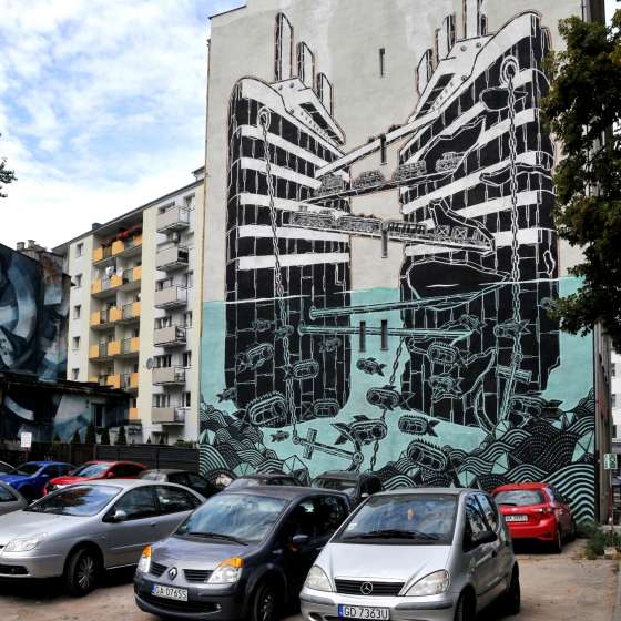 „Transatlantyki” – mural, Festiwal Traffic Design; Gdynia
