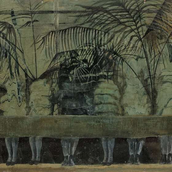Bezgłosy, 80x40 cm, żywica akrylowa, akryl na desce