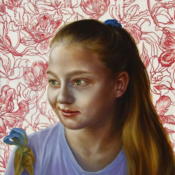 „Antonina / Tribute to Albrecht Dürer”, olej na płótnie, 50/40 cm, 2023