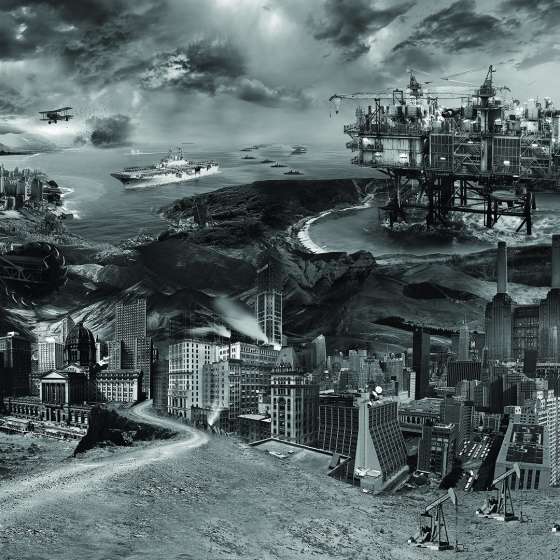 Megalopolis-terror cywilizacji, fotomontaż wielkoformatowy