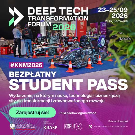 Kongres Nowej Mobilności 2026 i Deep Tech Transformation Forum z bezpłatnymi Student PASS - 2