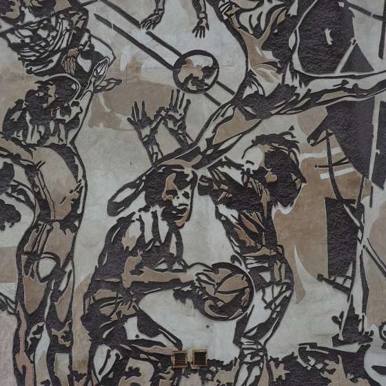 Sgraffito – elewacja Zespołu Sportowych Szkół Ogólnokształcących; Gdynia