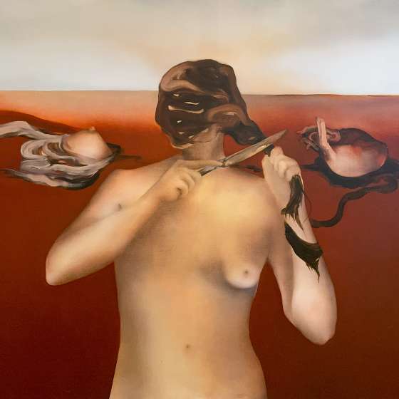 Doraźny ratunek, 2021, olej na płótnie, 115×120 cm