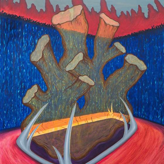 Pejzaż metafizyczny V/2023, olej na płótnie, 160x130 cm, 2023