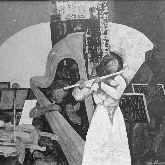 Koncert na flet i harfę, fot. NN (Archiwum fotografii ASP w Gdańsku)