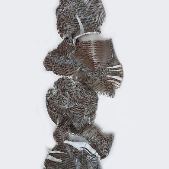Trójwymiarowa, Forma papierowa, akryl, 70x250 cm