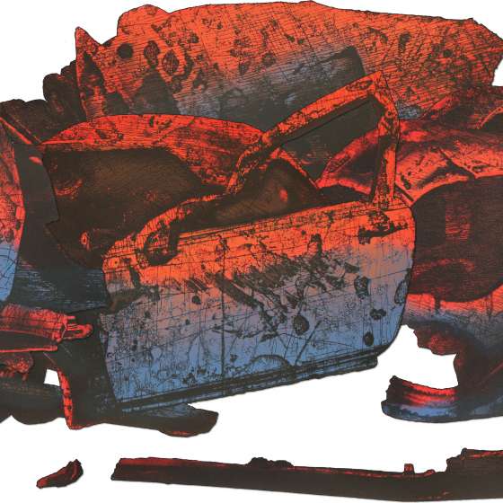 Slady zniszczenia 3_instalacja graficzna_serigrafia_84x253cm_2024