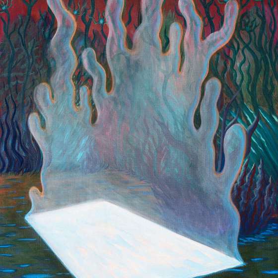 Pejzaż metafizyczny VII/2023, olej na płótnie, 100x70 cm, 2023