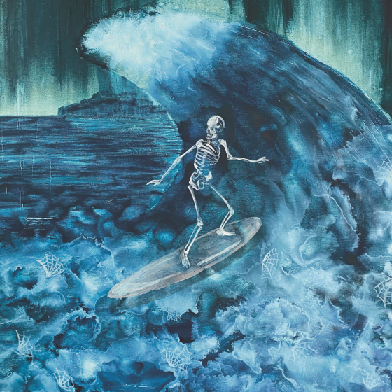 Surfowanie po sieci, 90x70 cm, olej na płótnie