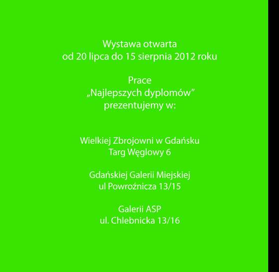 Zaproszenie | Najlepsze Dyplomy 2012 Akademii Sztuk Pięknych