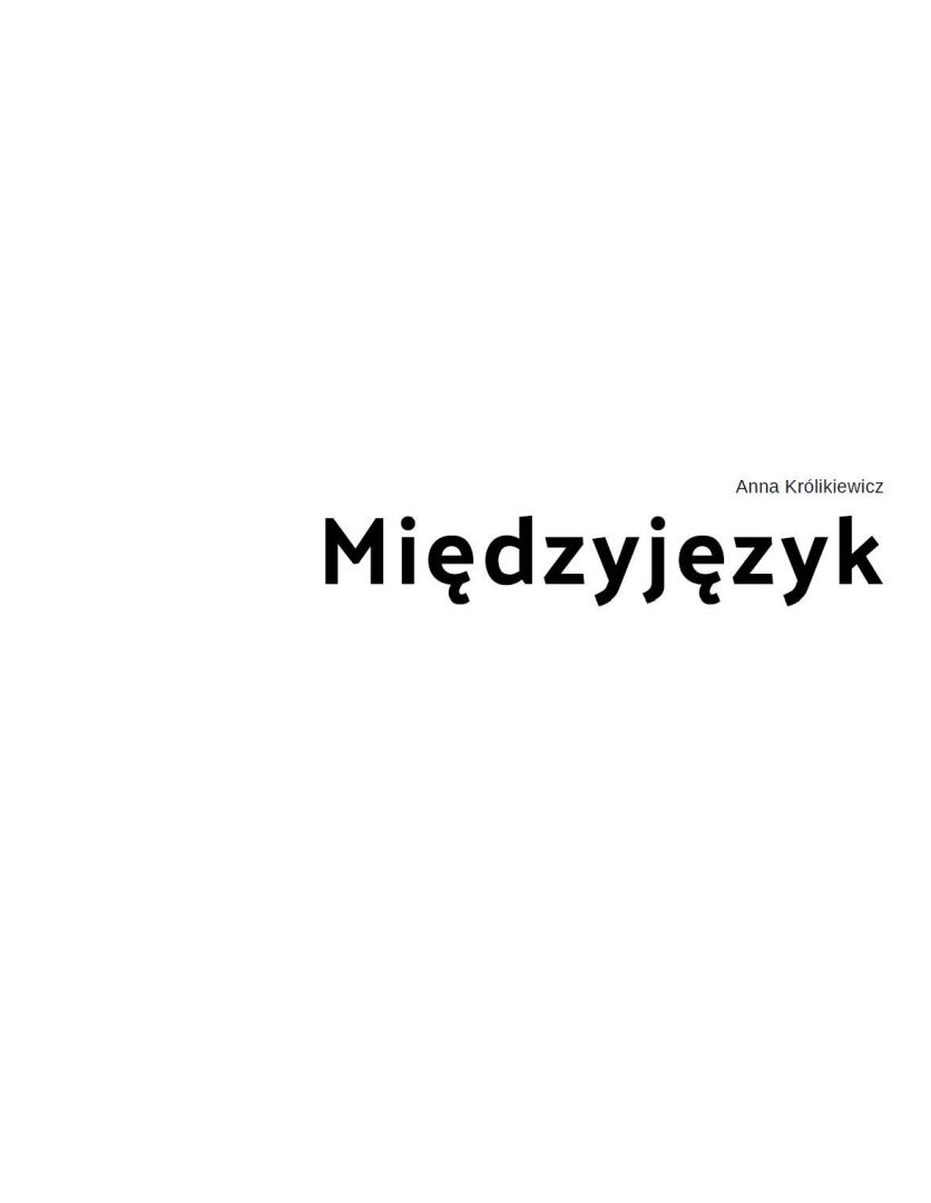 Anna Królikiewicz  Międzyjęzyk
