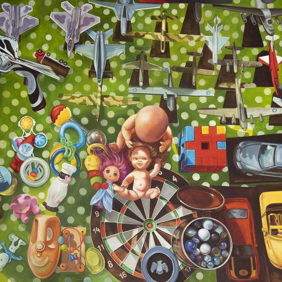 „Gry dziecięce / Najlon”, olej na płótnie, 100/120 cm, 2018