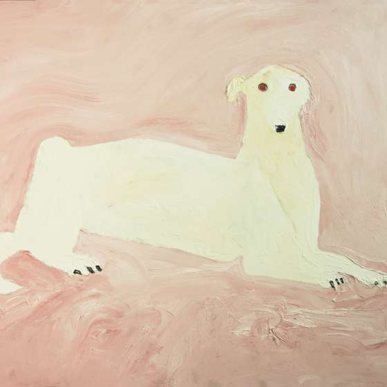 mój piesek, olej na płótnie, 80x100 cm 