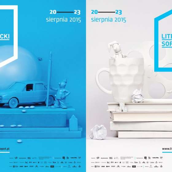 Identyfikacja festiwalu Literacki Sopot 2015, na reprodukcji plakat festiwalowy