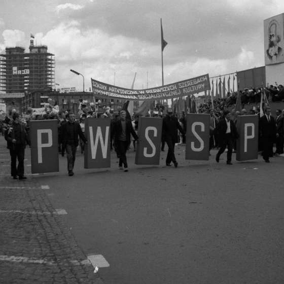 PWSSP w pochodzie pierwszomajowym, lata 70.