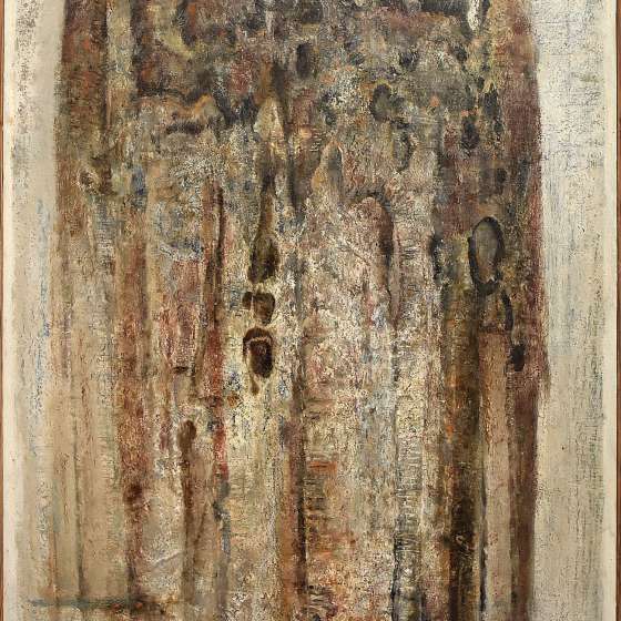 Bohdan Borowski, z cyklu Drzewo i las, 1964, olej na płótnie, 120 x 70 cm, własność p. Doroty Borowskiej