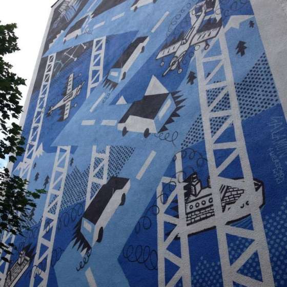 „Droga jest szczęściem” – mural, Festiwal Monumental Art; Murale Gdańsk Zaspa, Kolekcja Malarstwa Monumentalnego; Gdańsk