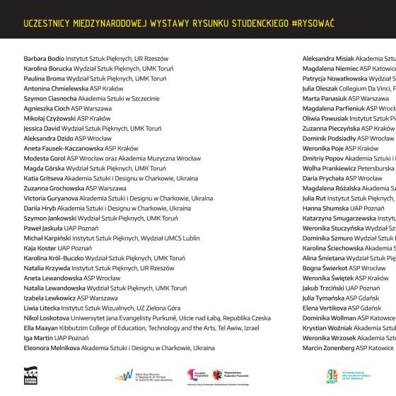 Wystawa Rysunku Studenckiego #RYSOWAĆ online - 2