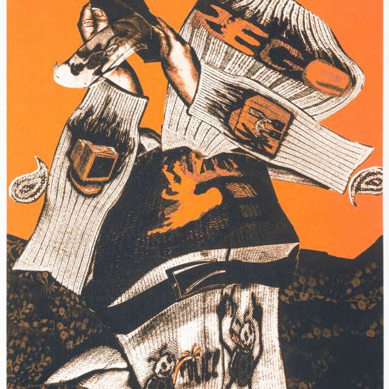 Sebastian Choromański, Golem Skarpet, Sitodruk 50x70 cm, cena wywoławcza: 200 zł