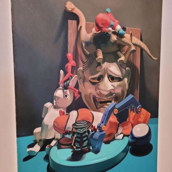 Wizja piekielna, olej, 60x80 cm, ...Bierzcie i jedzcie z tego wszyscy..., wystawa dyplomowa