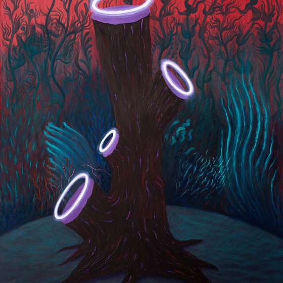 Pejzaż metafizyczny III/2023, olej na płótnie, 185x130 cm, 2023