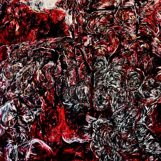 Z cyklu Współczesny akt-ekshibicjonizm czy pornografia, 250x200 cm, olej na płótnie, 2017