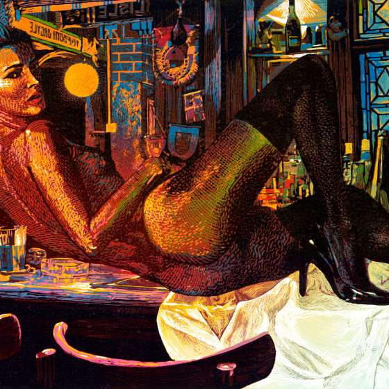 Kate, linoryt, 85x130 cm, 2014